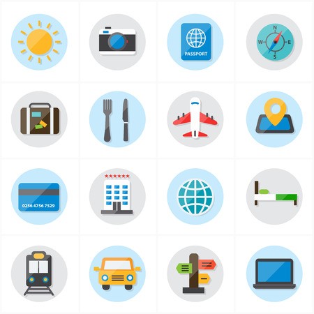 Flat Icons For Travel Icons And Transport Icons Vector 450x450 Flat Icons For Travel Icons And Transport Icons Vector