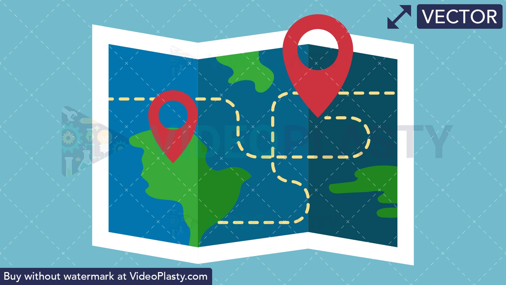 Map Flat Icon 1920x1080 Map Flat Icon