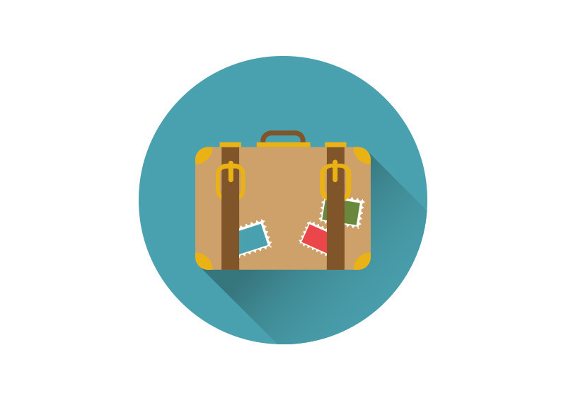 Travel Suitcase Flat Vector Icon 800x566 Travel Suitcase Flat Vector Icon