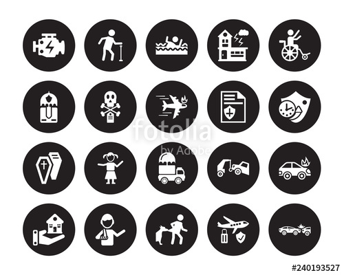 Vector Icon Set Engine Problems, Air Travel Insurance, Bite 500x400 Vector Icon Set Engine Problems, Air Travel Insurance, Bite