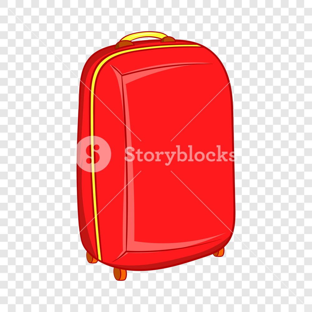 1000x1000 Red Travel Suitcase Icon In Cartoon Style On A Background For Any