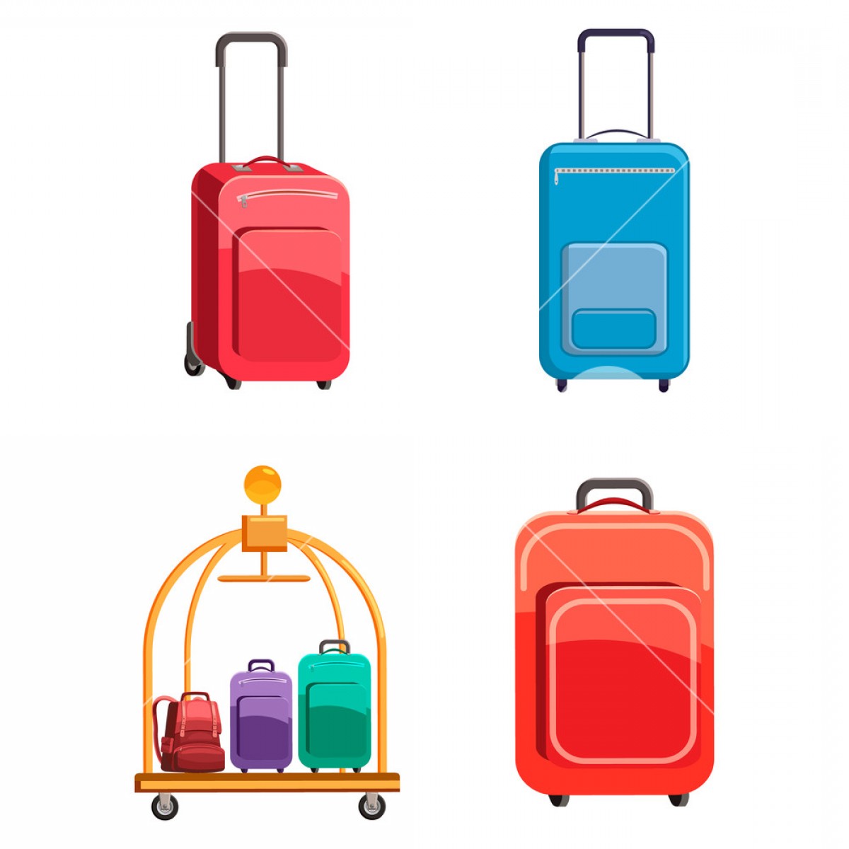 1200x1200 Travel Bag Icon Set Cartoon Set Of Travel Bag Vector Icons For Web