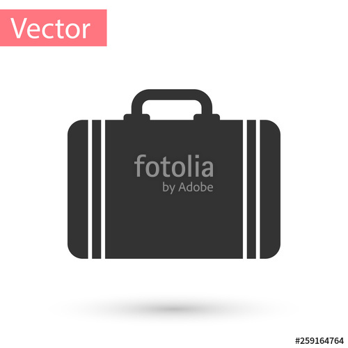 500x500 Grey Suitcase For Travel Icon Isolated On White Background