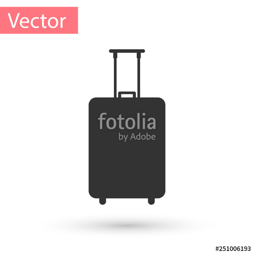 500x500 Grey Travel Suitcase Icon Isolated On White Background Traveling