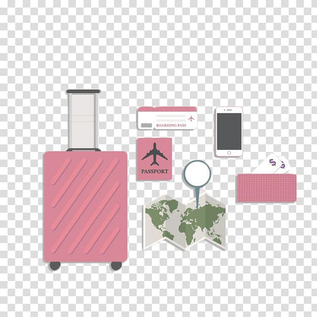 626x626 Pink Luggage Bag, Travel Suitcase Euclidean Baggage Icon, Pink