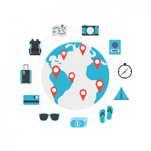 626x626 Travelling Icons Collection Vector Free Download