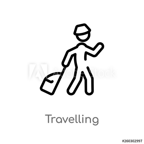 500x500 Outline Travelling Vector Icon Isolated Black Simple Line Element