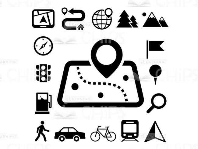 650x488 Black And White Travelling Icon Set