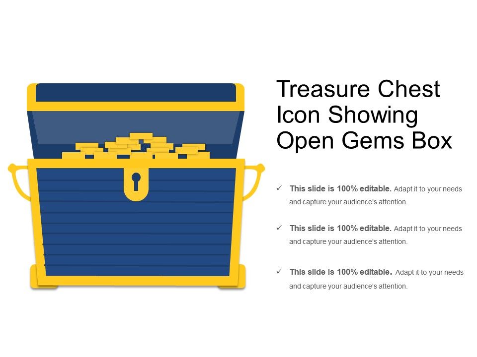 960x720 Treasure Chest Icon Showing Open Gems Box Powerpoint