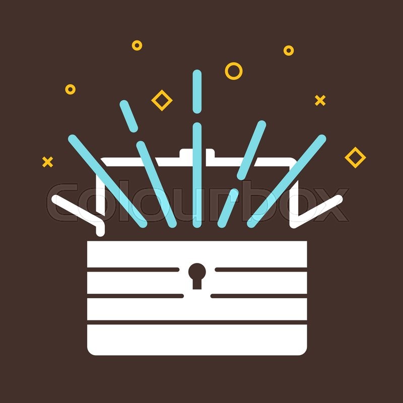 800x800 Treasure Chest Icon Vector Flat Stock Vector Colourbox