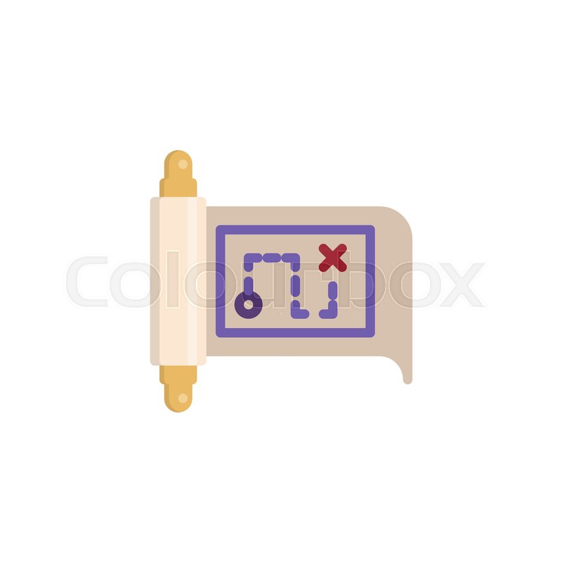 800x800 Scroll Treasure Map Flat Icon, Vector Stock Vector Colourbox