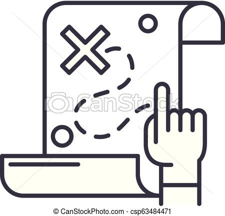 450x432 Treasure Map Line Icon Concept Treasure Map Vector Linear