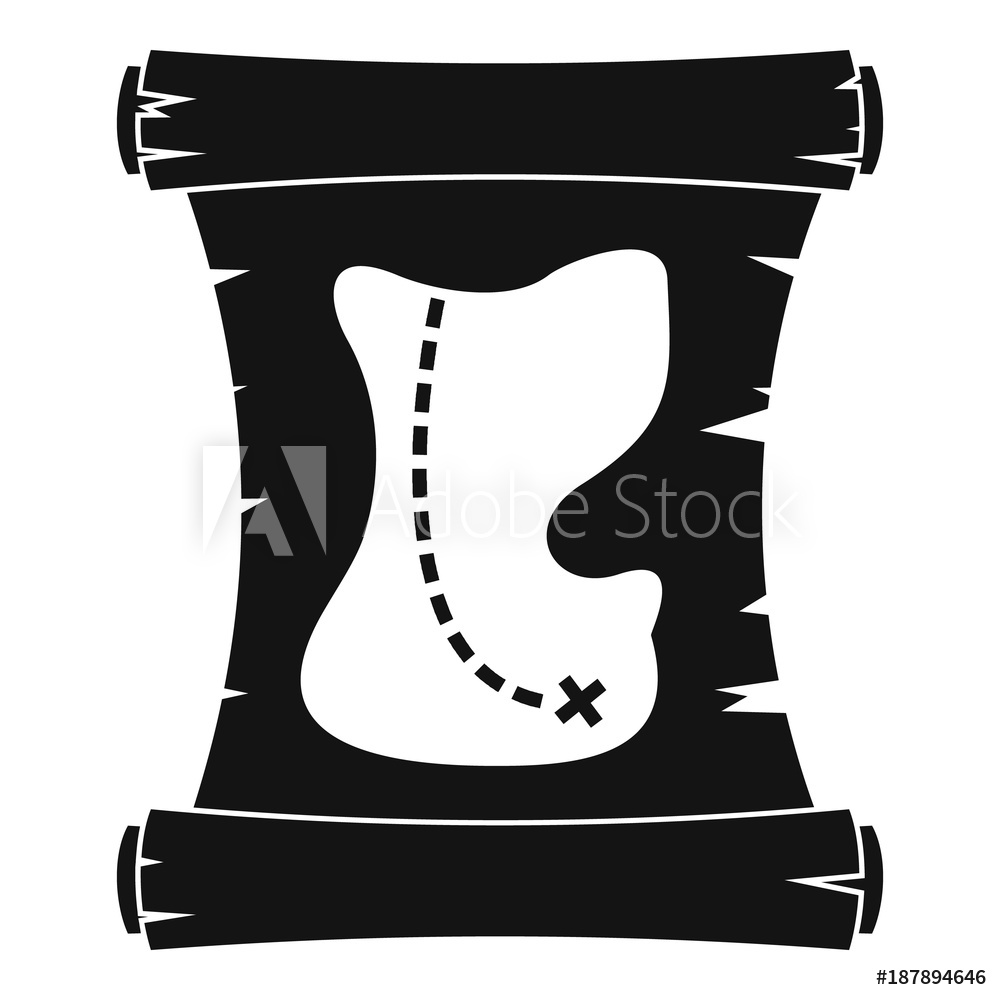 1000x1000 Photo Art Print Treasure Map Icon, Simple Style Europosters