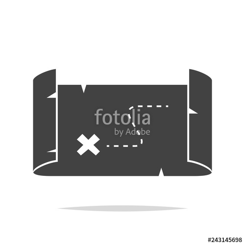 500x500 Pirate Treasure Map Icon Vector Isolated Stock Image And Royalty