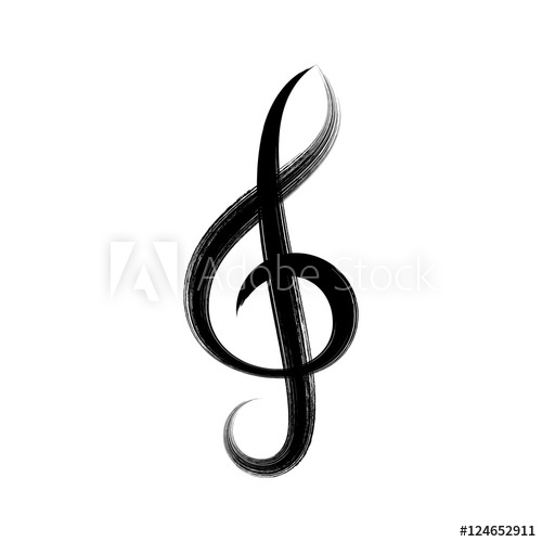 500x500 Black Vector Treble Clef Icon