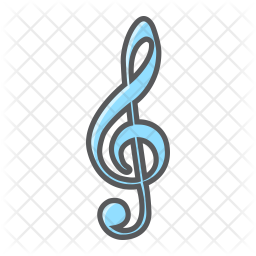 256x256 Treble Clef Icon Of Colored Outline Style