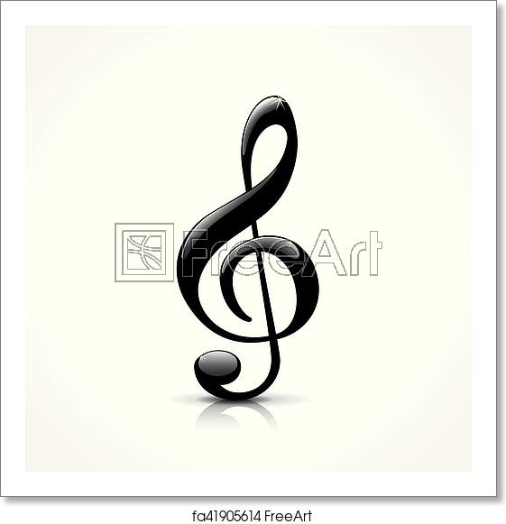 561x581 Free Art Print Of Treble Clef Icon Illustration Of Treble Clef