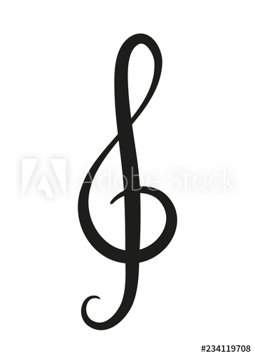 358x500 Vector Illustration Of Treble Clef Icon