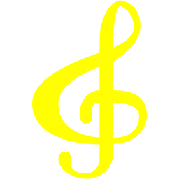 256x256 Yellow Treble Clef Icon