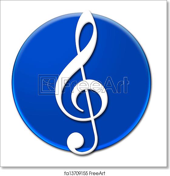 561x581 Free Art Print Of Treble Clef Icon White Treble Clef Sign