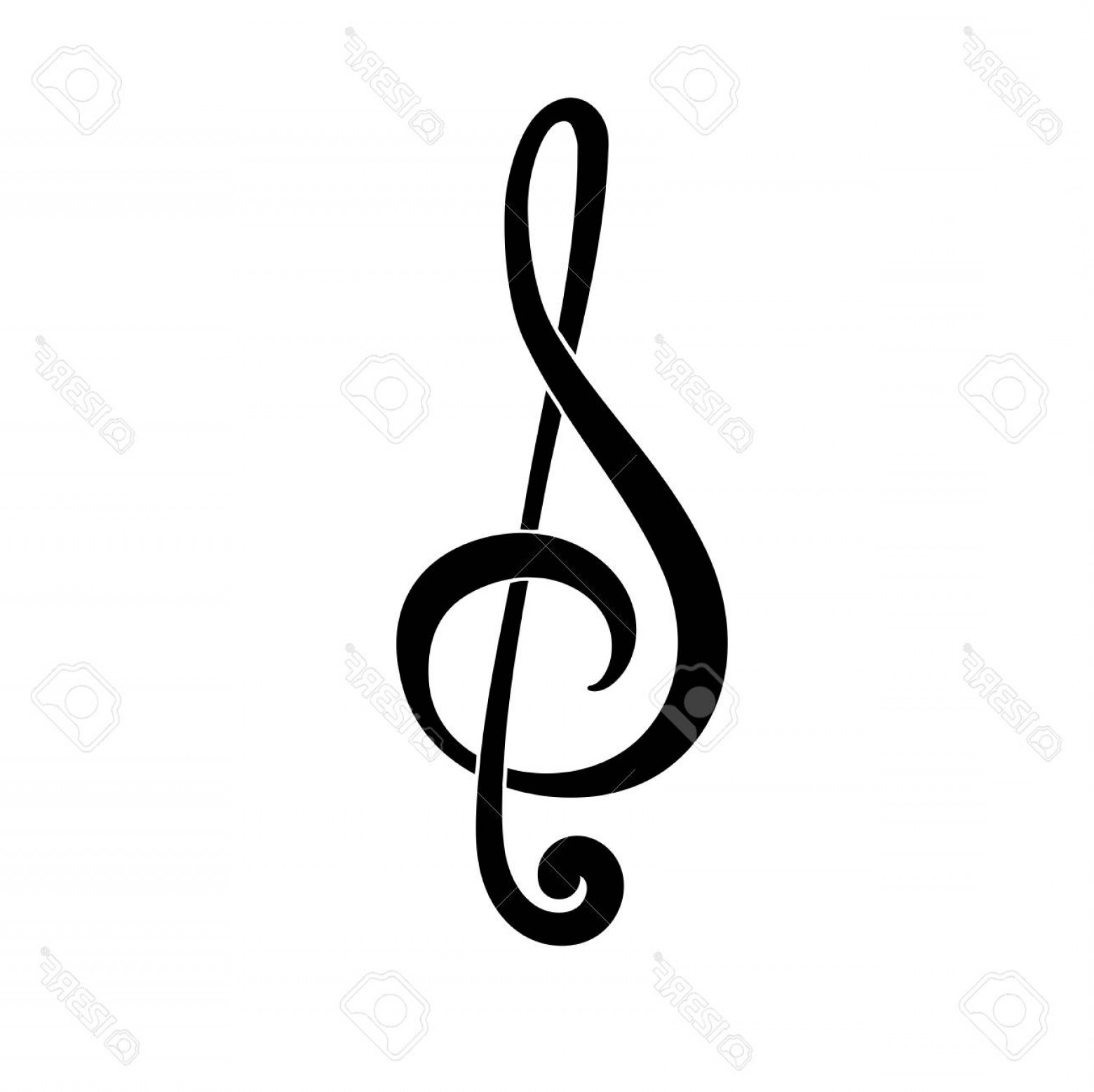 1560x1558 Photostock Vector Treble Clef G Key Symbol Of Music Black Icon
