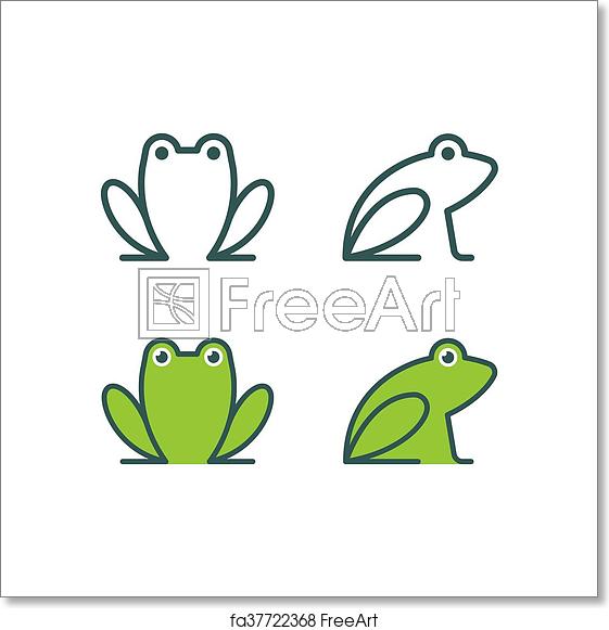 561x581 Free Art Print Of Frog Icon Logo Minimalistic Stylized Catroon