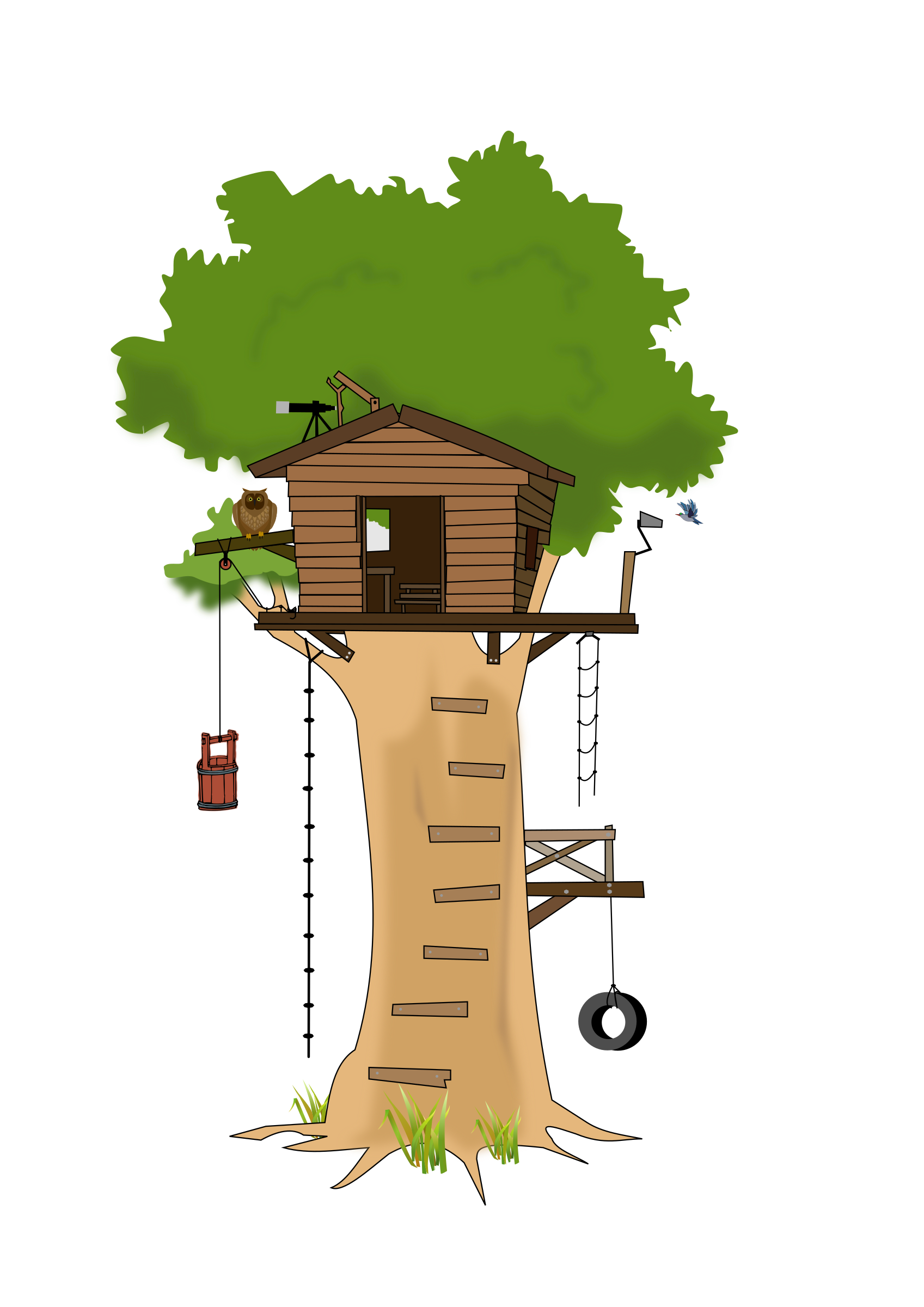 1697x2400 Tree Club House Icons Png