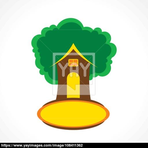 512x512 Creative Tree House Icon Design Concept Vector