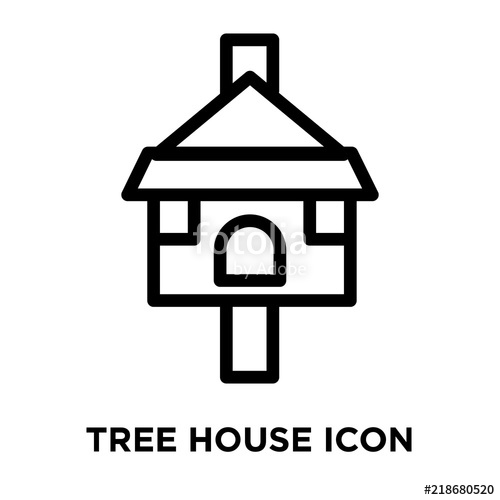500x500 Tree House Icons Isolated On White Background Modern And Editable
