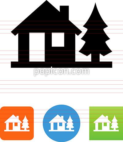 400x463 Home And Pine Tree Icon