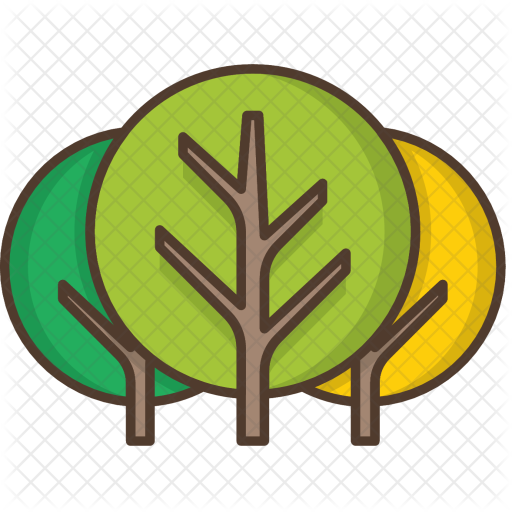 512x512 Trees Icon Of Colored Outline Style
