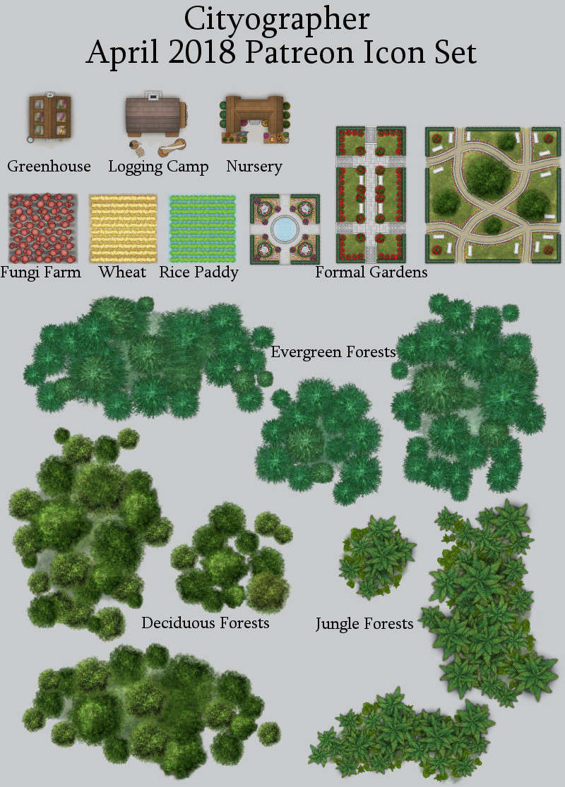 800x1115 Cityographer Vegetation City Map Icons