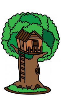 215x382 Treehouse With Ladder Icons Png