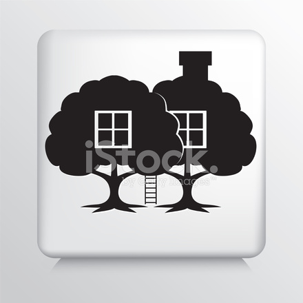 440x440 Square Icon With Treehouse Eco Living Concept Stock Vector