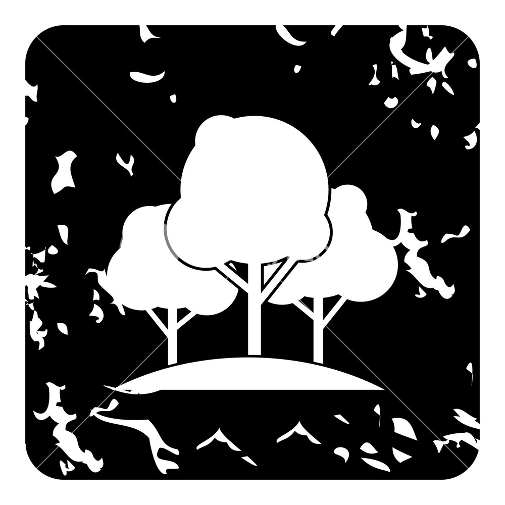 1000x1000 Trees Icon Grunge Illustration Of Trees Vector Icon For Web
