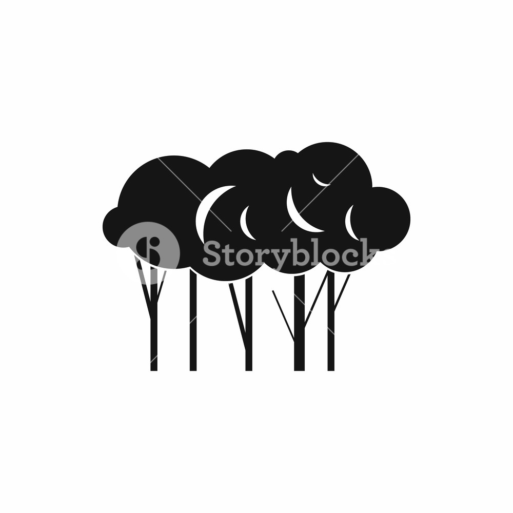 1000x1000 Lot Of Trees Icon In Simple Style Plants And Nature Symbol