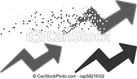 450x260 Moving Pixel Halftone Trend Up Arrow Icon Grey Vector Trend Up