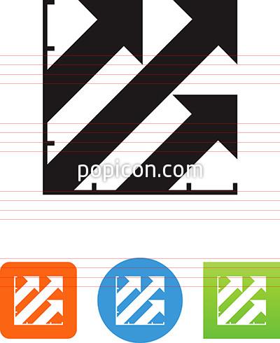 400x490 Trend Chart With Three Arrows Icon