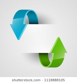 260x280 Two Curved Circle Arrow Ribbon Direction Round Banner Shape