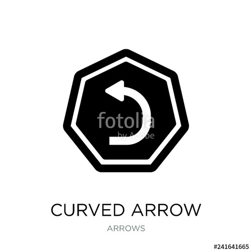 500x500 Curved Arrow Icon Vector On White Background, Curved Arrow Trend
