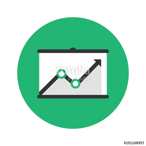 500x500 Circular Up Trend Arrow Icon Up Trending Diagram On Green
