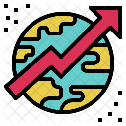 256x256 Global Trend Icon Of Colored Outline Style