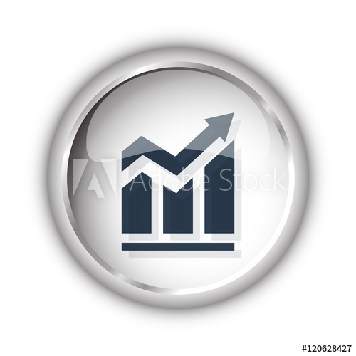 500x500 Web Button With Black Trend Icon On White Background