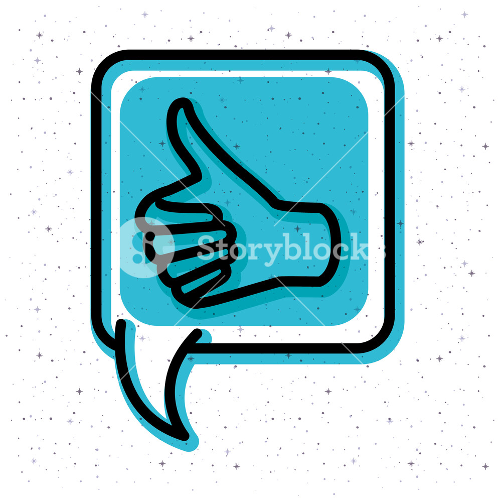 995x1000 Speech Bubble With Hand Like Trend Icon Vector Illustration Design