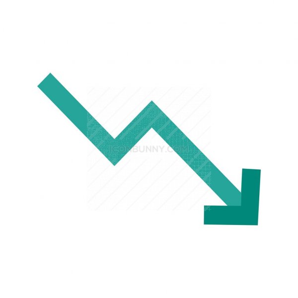 600x600 Trending Down Flat Multicolor Icon