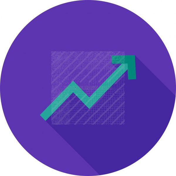 600x600 Trending Up Flat Shadowed Icon