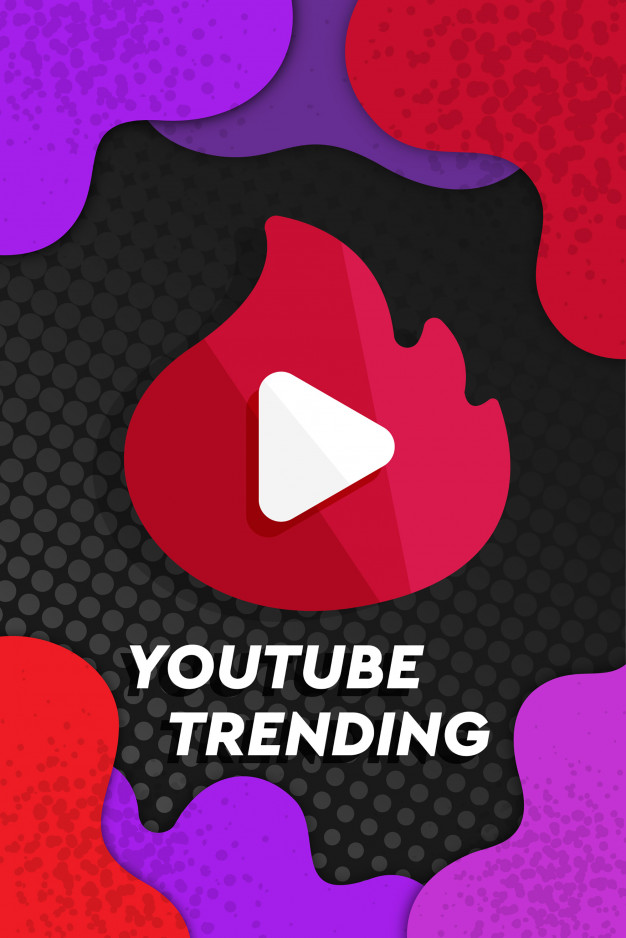 626x938 Youtube Trending Icon With Abstract Background Vector Premium