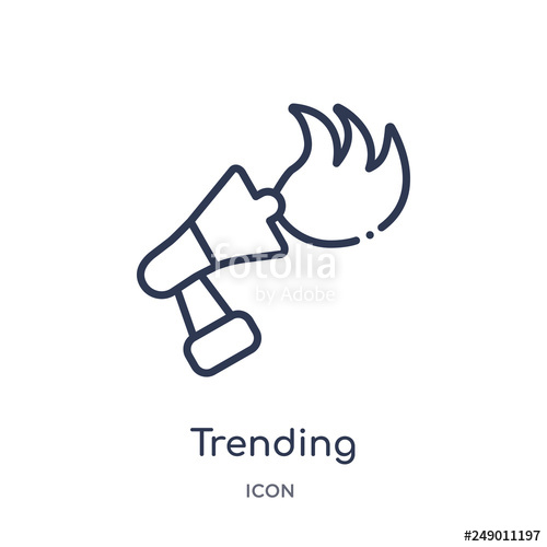 500x500 Trending Icon From Social Media Marketing Outline Collection Thin