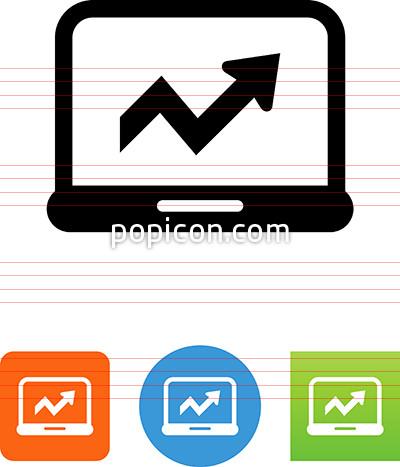 400x467 Computer With Trending Arrow Icon