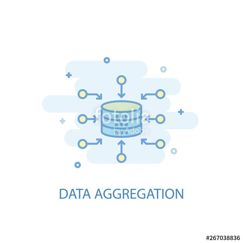 500x500 Data Aggregation Line Trendy Icon Simple Line, Colored